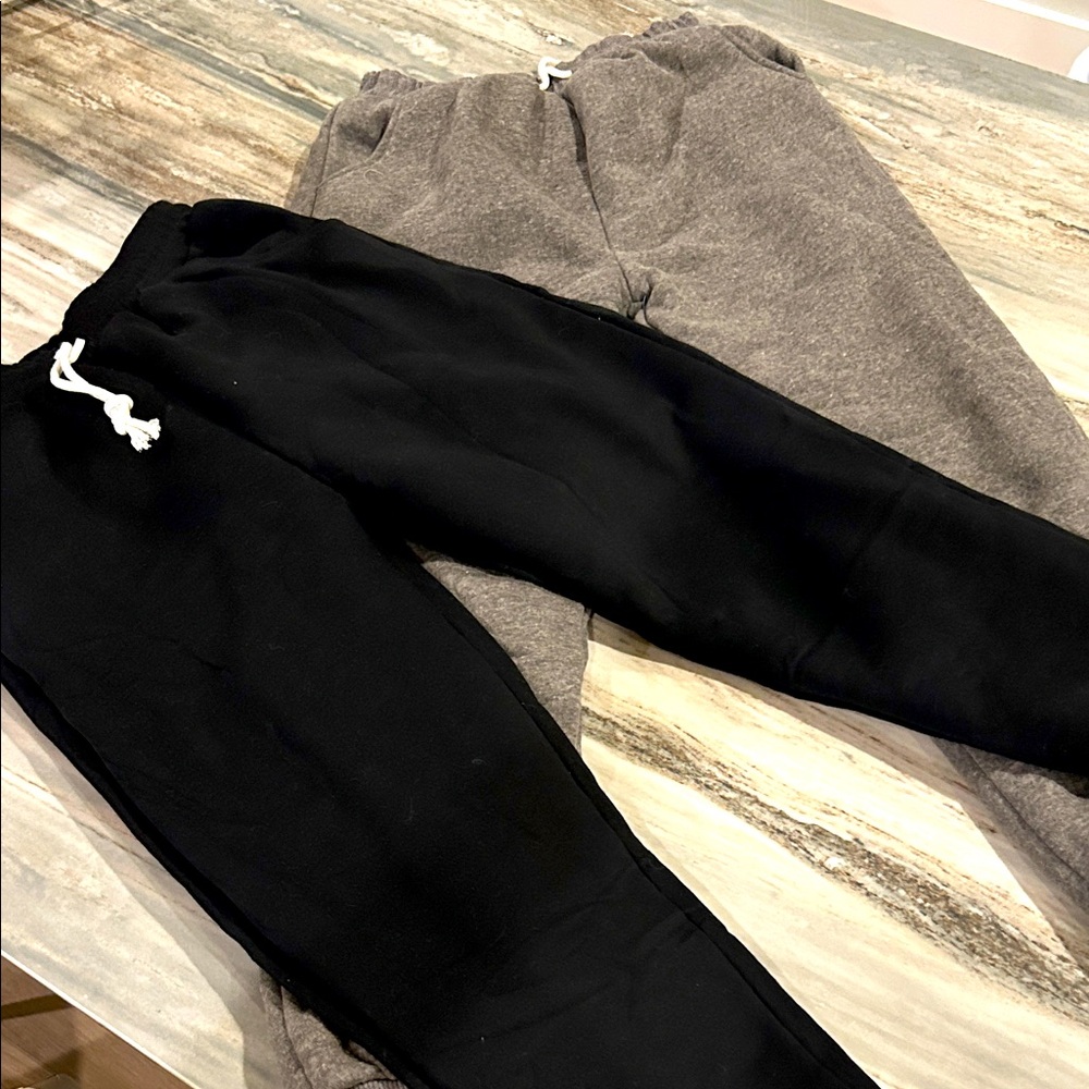 Black and Gray Jogger Pants Sz S wool inside super thick & warm. NWOT unisex
